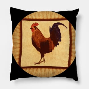 Little Red Rooster Orange Pillow