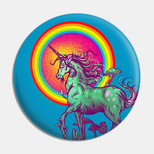 Rainbow Mushroom Unicorn Pin by Manfish Inc.