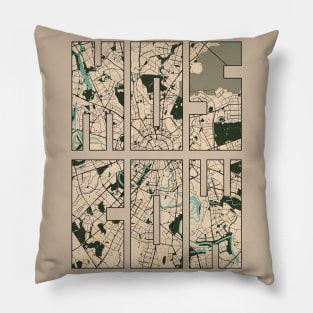 Moscow, Russia City Map Typography - Vintage Pillow