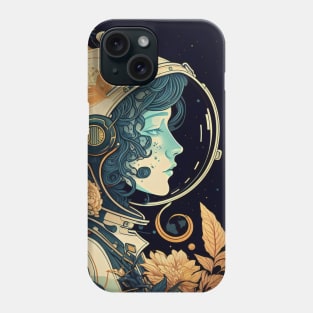 Female Astronaut Vintage Art Nouveau Alphonse Mucha Style Phone Case