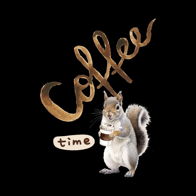 Coffee Time Squirrel by tmbakerdesigns