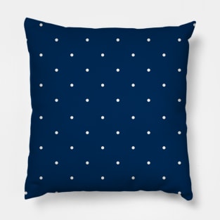 Aligned small beige dots over dark blue Pillow