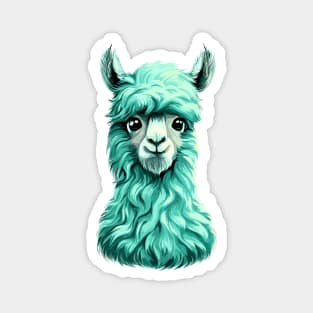 Aquamarine Llama Magnet