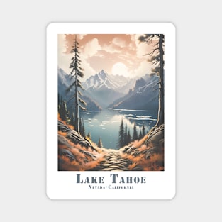 Retro Vintage Lake Tahoe nevada California Majestic View Poster Magnet