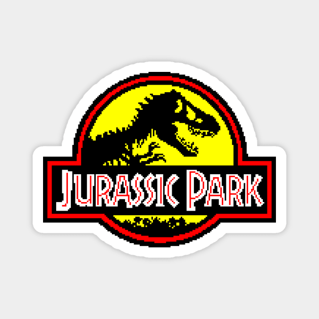 8-Bit Jurassic Park Magnet by IORS