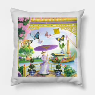 Monkey Palace chinoiserie Pillow