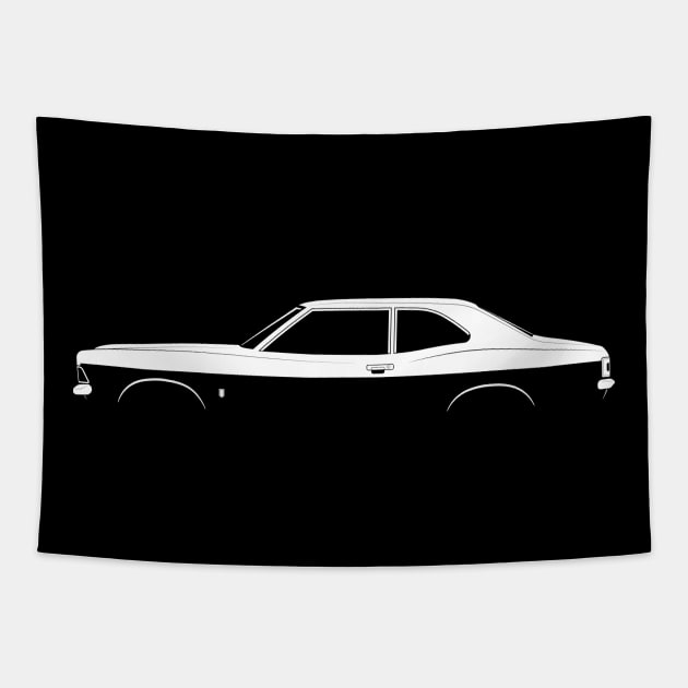 Ford Cortina Mk III Silhouette Tapestry by Car-Silhouettes