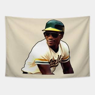 Portrait of baseball star Rickey Henderson Tapestry