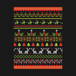 Ugly Christmas Sweater Pattern T-Shirt