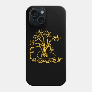 flowers, one line drawing Phone Case