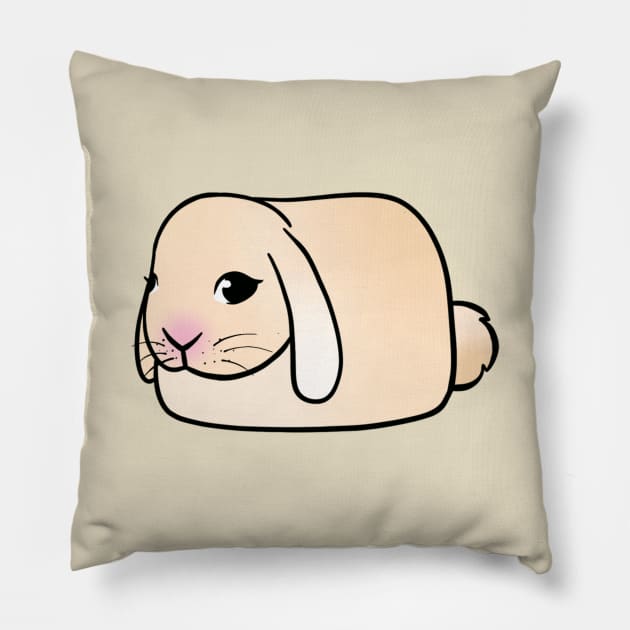 Cute bunny rabbit loaf Pillow by X-TrashPanda