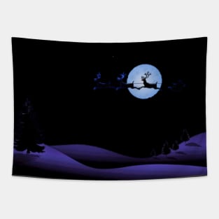 Santa in the Moonlight Tapestry