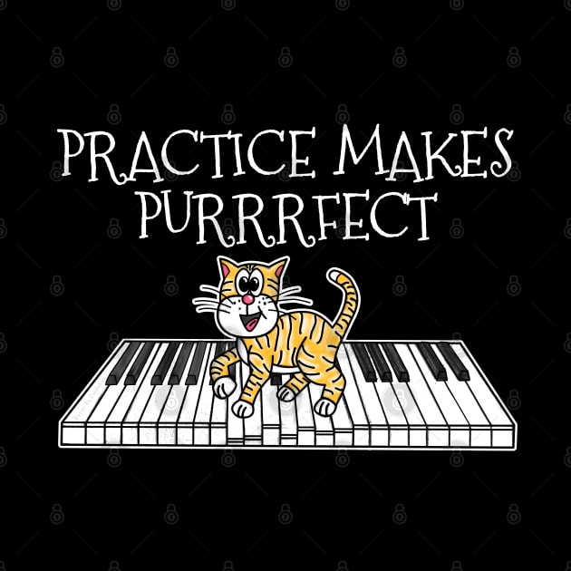 Cat Piano Kitten Practice Makes Purrrfect by doodlerob