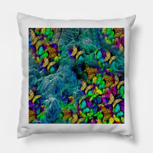 Butterflies and Ancient Tree Root Pillow