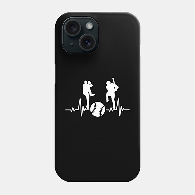 Baseball Heartbeat For Baseball Players And Fans Phone Case by CardRingDesign