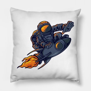 Astronaut Surfing On a Rocket Pillow