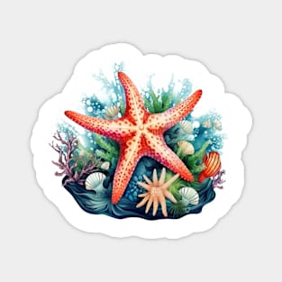 Orange Starfish Magnet