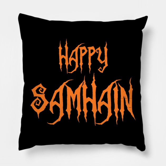 Happy Samhain Irish Halloween Pillow by irelandcalling