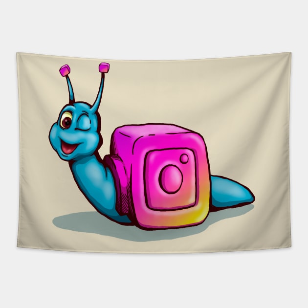 insta snail Tapestry by Rashcek