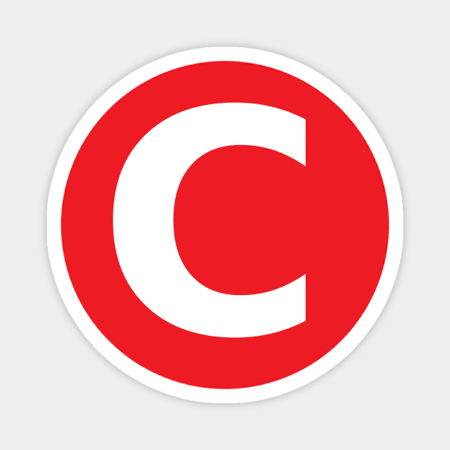 Letter C Big Red Dot Letters & Numbers Magnet by skycloudpics