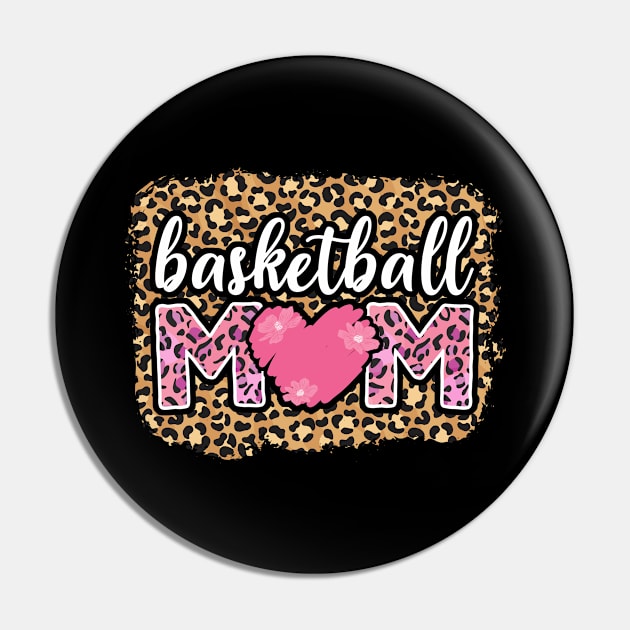 Cute Basketball Mom Leopard Pin by White Martian