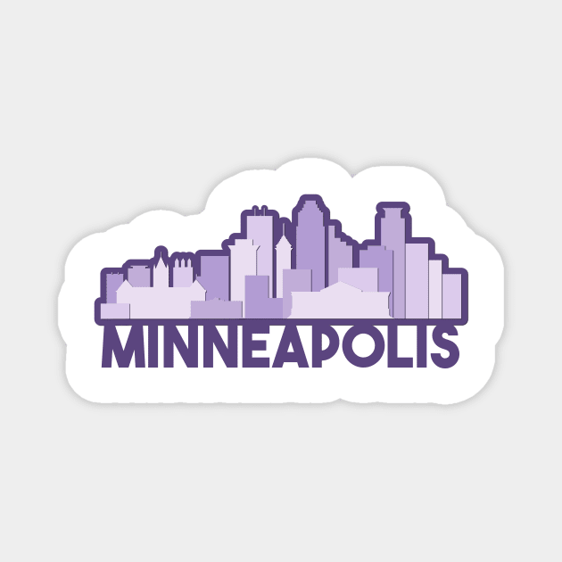 Purple Minneapolis Skyline Magnet by sydneyurban