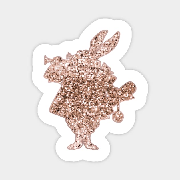 Sparkling rose gold Mr Rabbit Magnet by RoseAesthetic