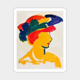 Woman Portrait Abstract Art Magnet