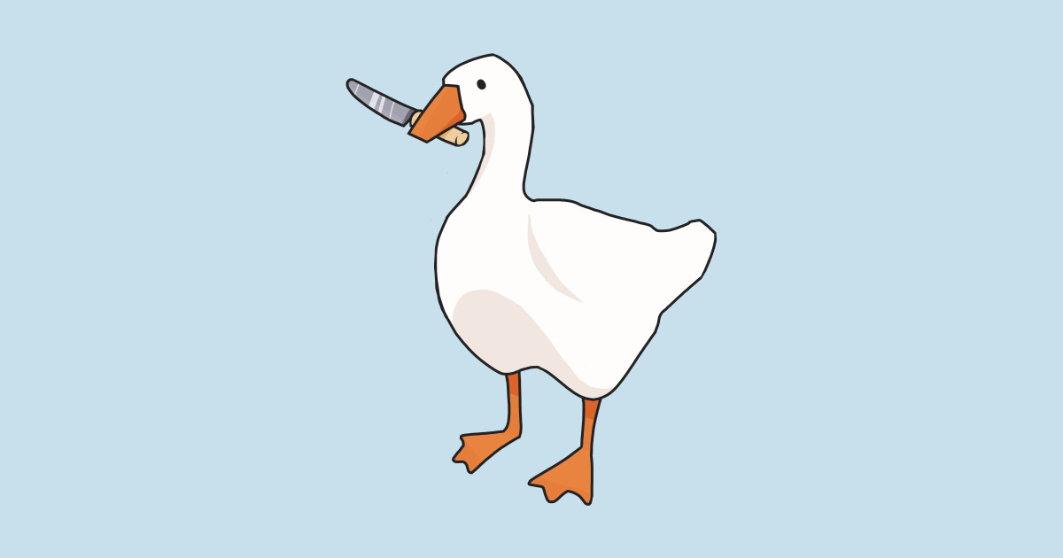 Goose with a knife - Goose Game - T-Shirt | TeePublic