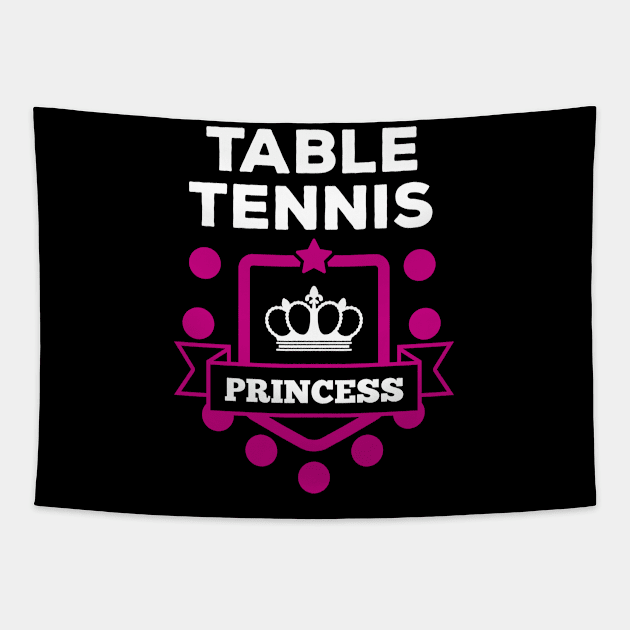 Table Tennis Princess (white) Tapestry by nektarinchen