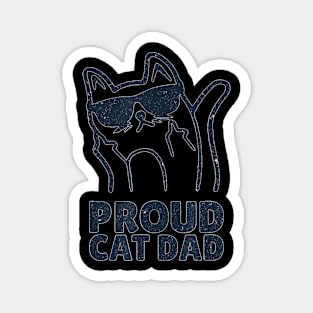 Funny Retro Proud Cat Dad Showing He Finger For Cat Lovers Magnet