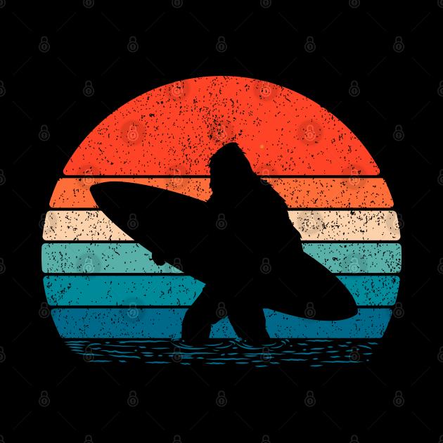 Bigfoot Surfing Sunset by Tesszero