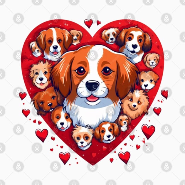 A dog with a heart shaped face that says " love dogs ". by TheDesigNook