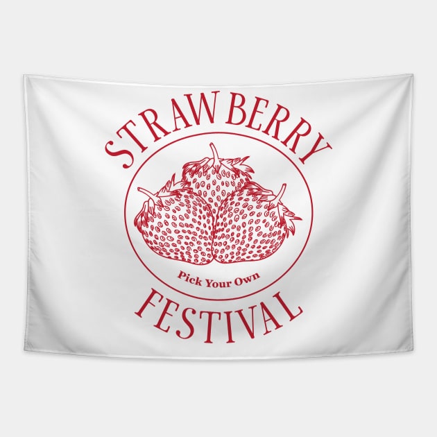 Strawberry Festival Cottagecore Cottagecore Tapestry by uncommontee