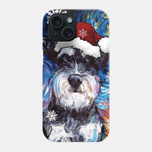 Miniature Schnauzer Santa Phone Case