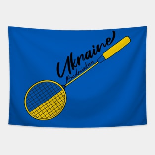 Ukraine Flag of Badminton Racquet Support (Ukraine) Badminton Pride Flag Tapestry