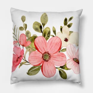 Colorful Watercolor Wild Flower Pillow