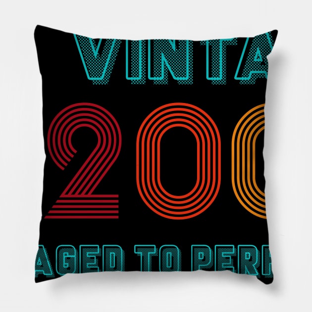 Vintage 2009 Aged To Perfecttion, Birthday gifts, 2009 Year Birthday, Born in 2009 Pillow by Januzai