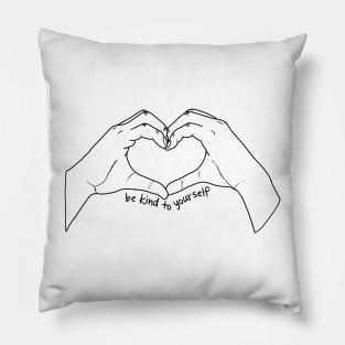 Black and White Heart Shaped Hands Drawing Pillow