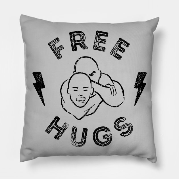 Free Hugs - BJJ fighter choke graphics Pillow by Panda Pope