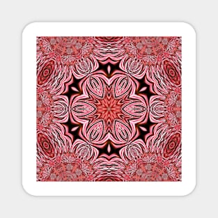 floral fantasy pattern and designs in shades of pink and red Magnet