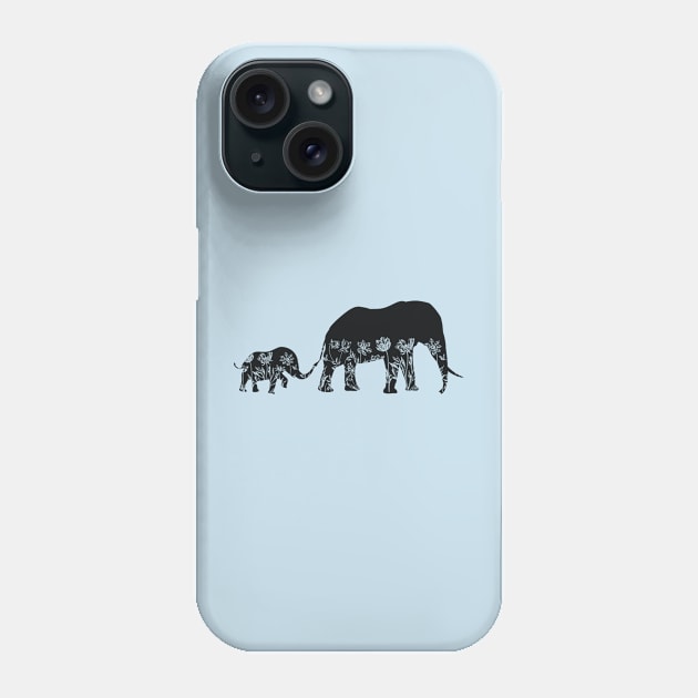 Floral Elephants Phone Case by RefinedApparelLTD