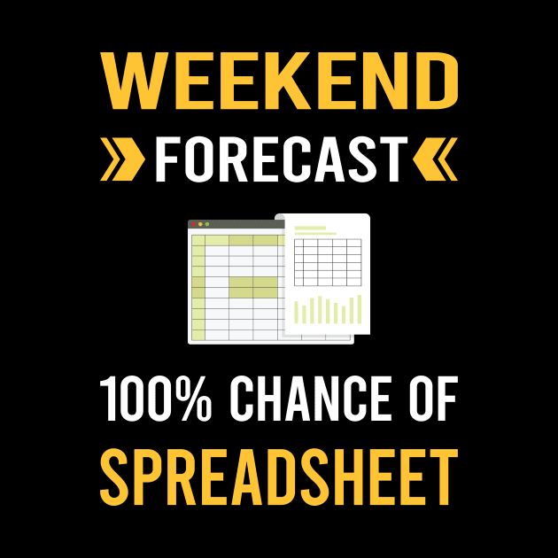 Weekend Forecast Spreadsheet Spreadsheets by Bourguignon Aror