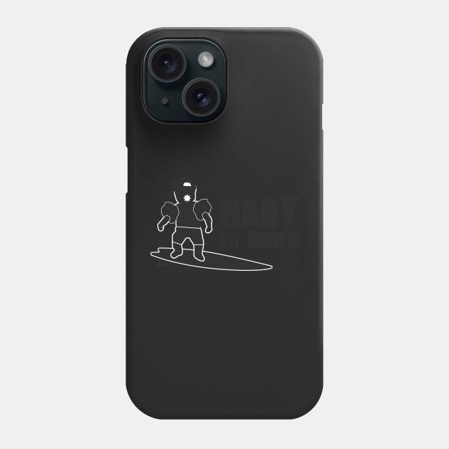 baby on surfboard Phone Case by Niltevs