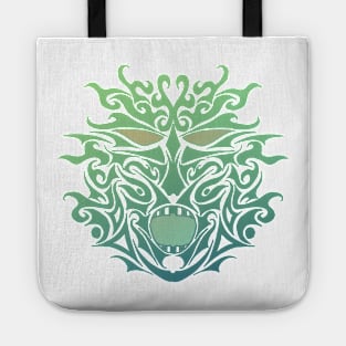 Green Tribal Tattoo Ghost Mask Tote