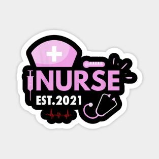 Nurse Rst 2021 Nursing School Graduation Nursing Heartbeat Magnet