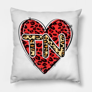 Love TENNESSEE Leopard Heart TN Pillow