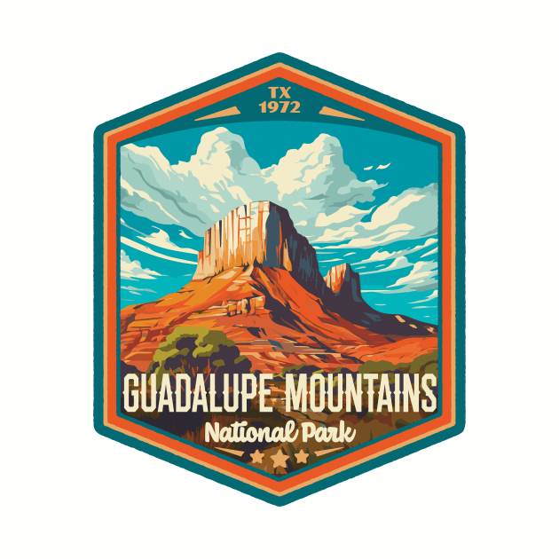 Guadalupe Mountains National Park Vintage WPA Style National Parks Art by GIANTSTEPDESIGN