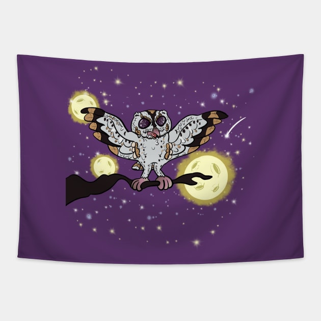 3 Moon Owl Tapestry by GeekVisionProductions