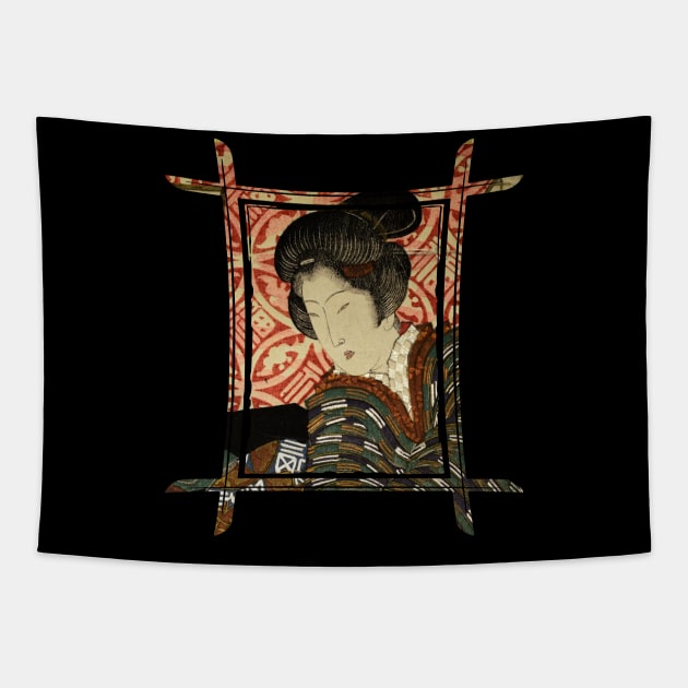 Vintage Japanese Geisha Retro Symbol Text Kanji Love Japan 321 Tapestry by dvongart